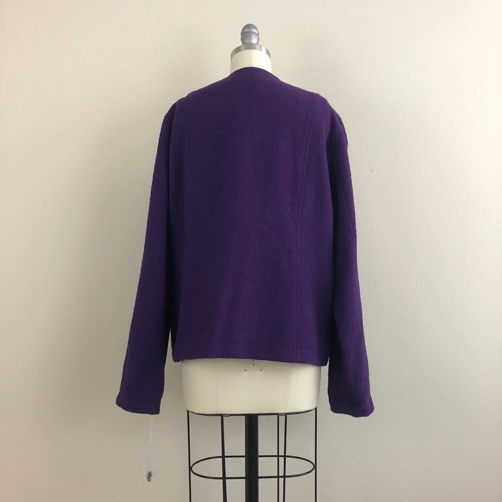 Anne Klein Wool Purple Button Down Blazer - Picture 3 of 4